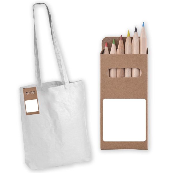 Colouring Long Handle Cotton Bag & Pencils - Image 9