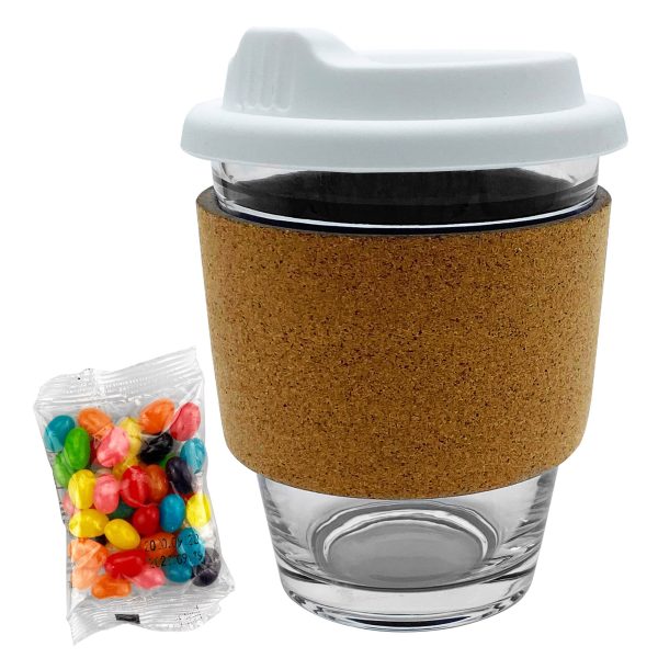 Jelly Bean In Cork Band Glass Coffee Cup - Image 4