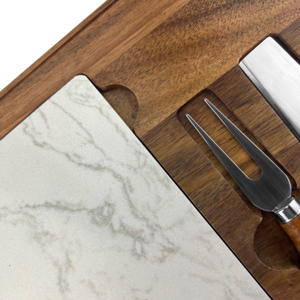 Fuzo Marble Cheeseboard and Knife Set - Image 3