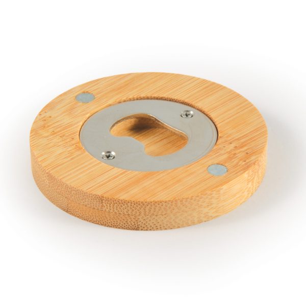 Discus Bamboo Bottle Opener Coaster - Image 4