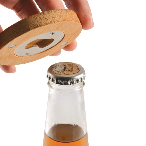 Discus Bamboo Bottle Opener Coaster - Image 7