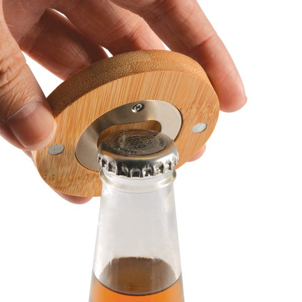 Discus Bamboo Bottle Opener Coaster - Image 8