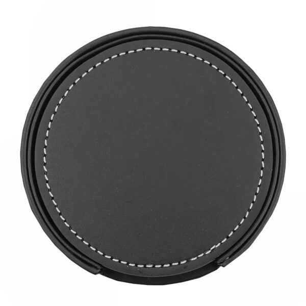 Franklin Leather Coaster Set of 6 - Image 3