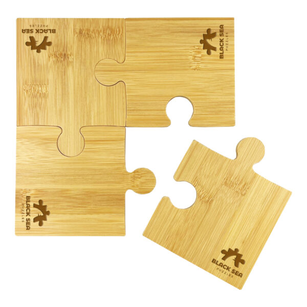 Puzzle Bamboo Coaster Set - Image 2