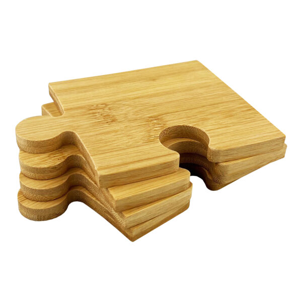 Puzzle Bamboo Coaster Set - Image 4