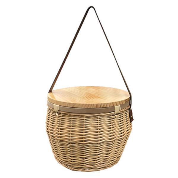 Scotch Wicker Picnic Cooler Basket Round - Image 4