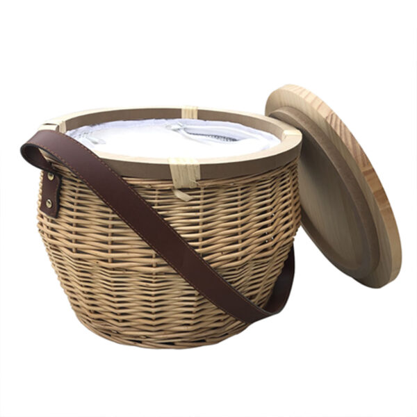 Scotch Wicker Picnic Cooler Basket Round - Image 5