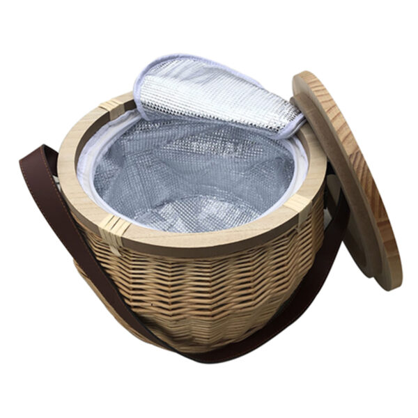 Scotch Wicker Picnic Cooler Basket Round - Image 7