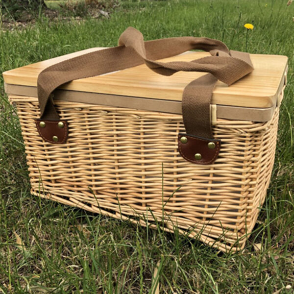 Gold Coast Wicker Picnic Cooler Basket Square