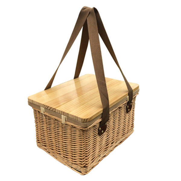 Gold Coast Wicker Picnic Cooler Basket Square - Image 4