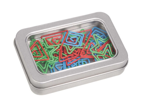 Stationery Clips in Rectangular Tin