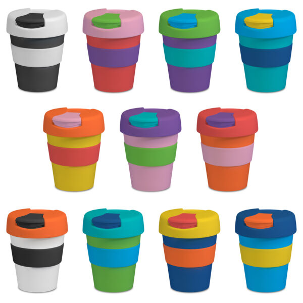 coffee cup / Mug 11oz/320ml Plastic Karma Kup Plastic Flip Lid Reusable  Eco Friendly