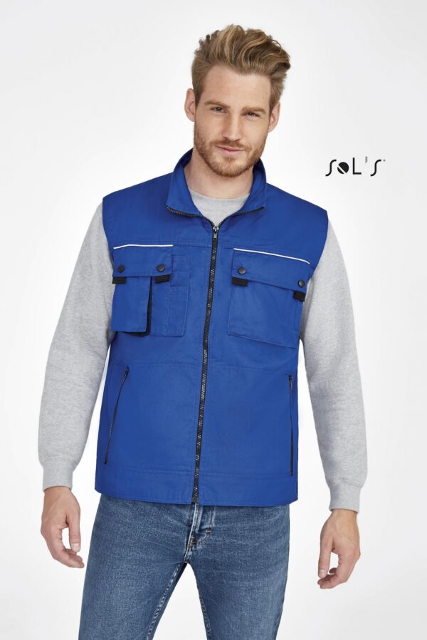 Vest Men's with reflective piping and 6 exterior pockets ITH PRO WORKWEAR