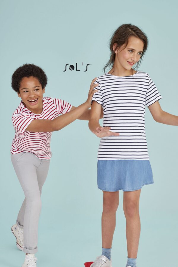 T shirt KIDS striped and round neck combed cotton MILES