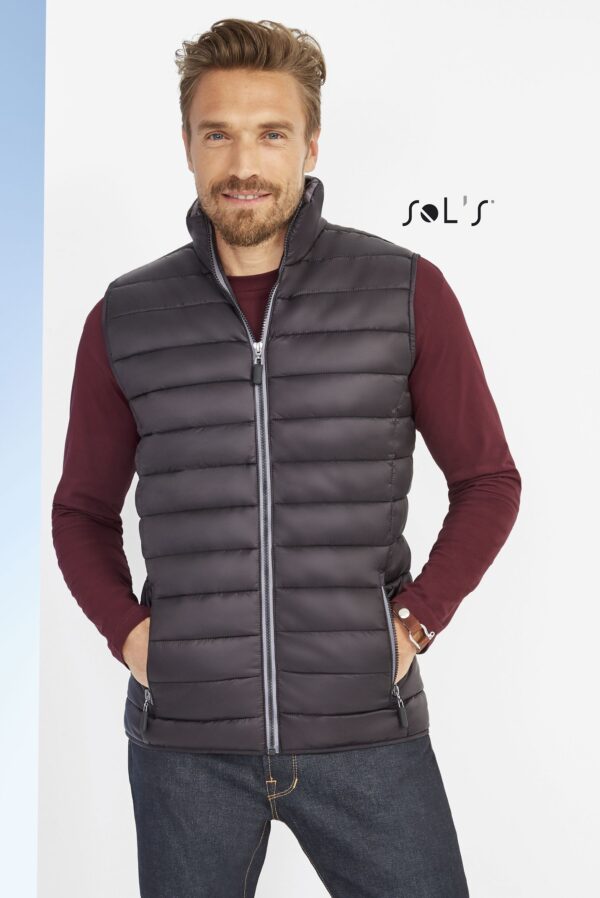 Vest Men's Puffer style contrast neck WAVE