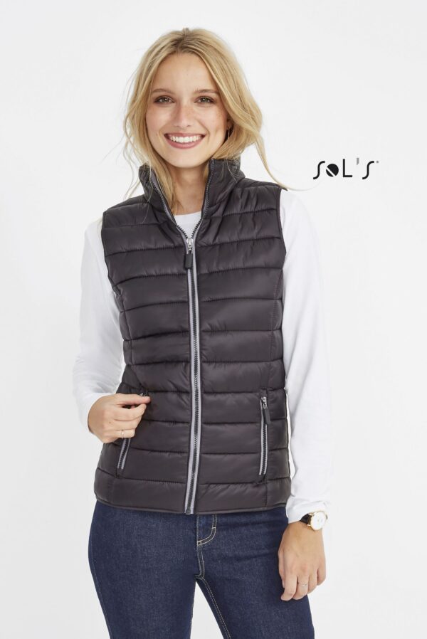 Vest women's puffer style contrast neck section WAVE