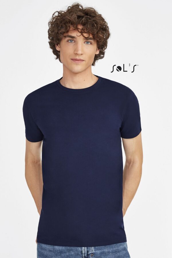 T shirt Men's round neck Jersey , 95% semi combed ring spun cotton and 5% elastane MILLENIUM