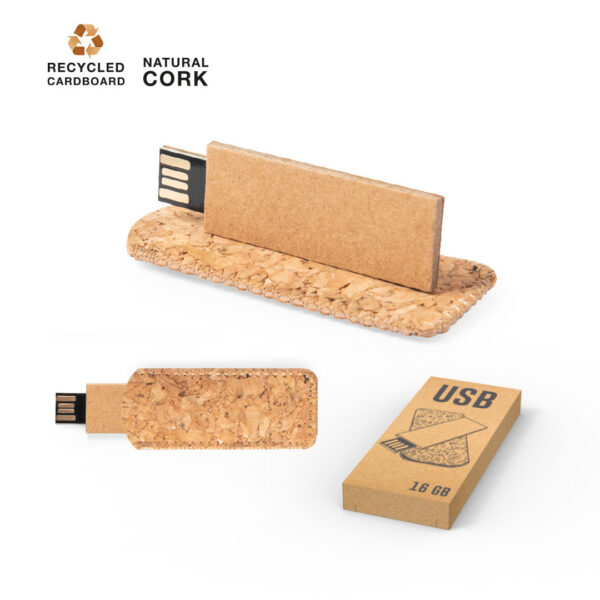 USB Memory made from recycled cardboard and cork Nosux 16GB