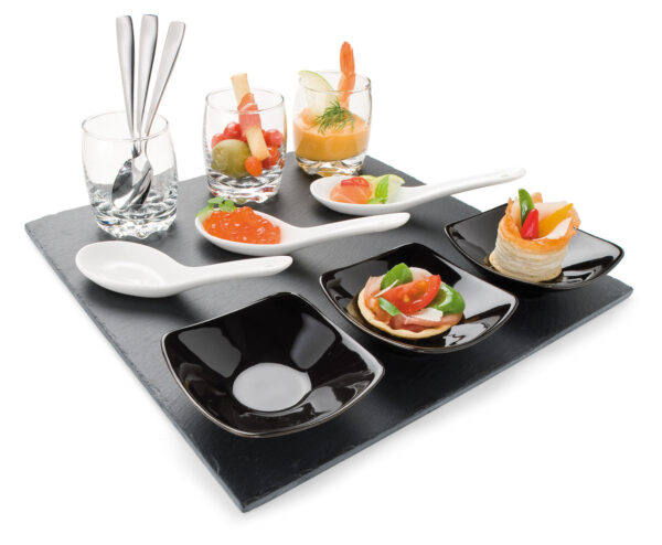 Appetiser plate set with bowls spoons etc