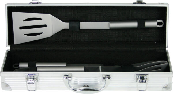 BBQ tool set 3 in aluminium case Leisure