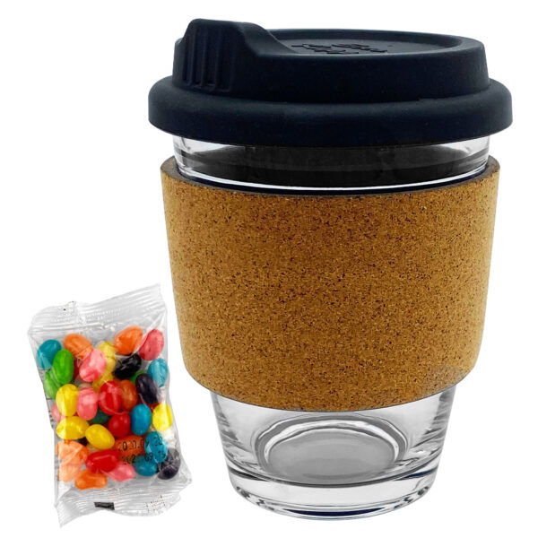 Jelly Bean In Cork Band Glass Coffee Cup - Image 4