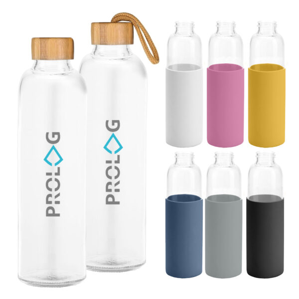 Honya Glass Drink Bottle with Sleeve