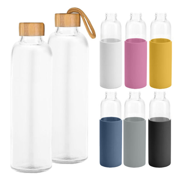 Honya Glass Drink Bottle with Sleeve - Image 2