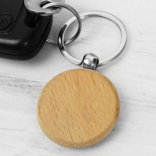 Wood Round Key Ring