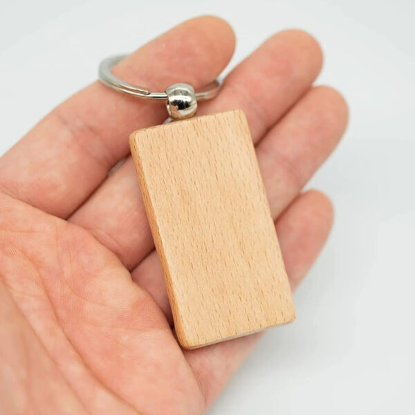 Wood Euro Key Ring