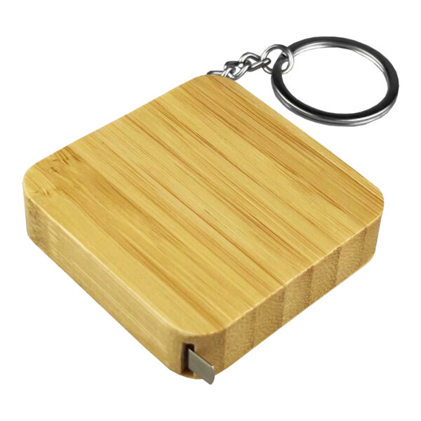 Bamboo Tape Measure Key Ring - Image 3