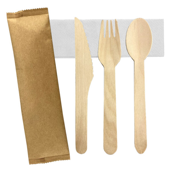 4pcs Wooden Cutlery Set - Image 2