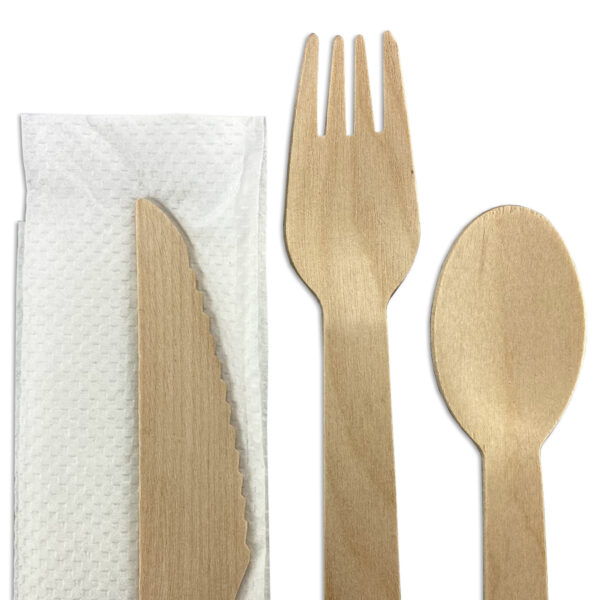 4pcs Wooden Cutlery Set - Image 4