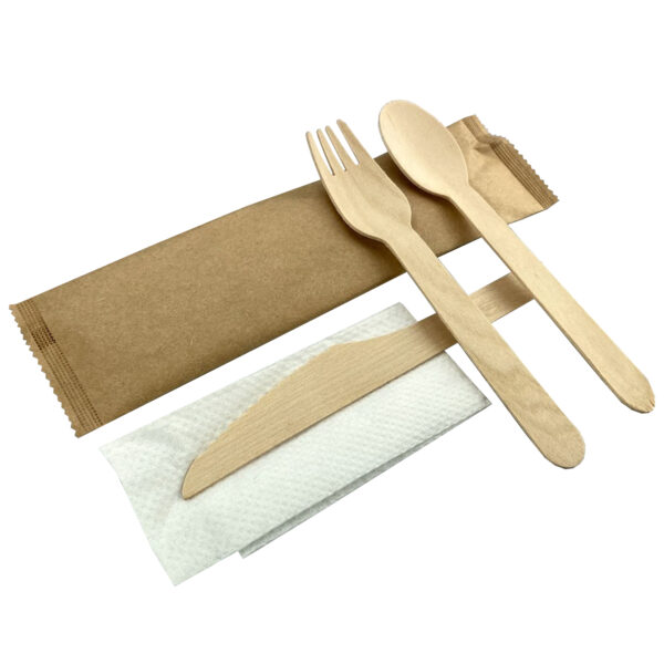 4pcs Wooden Cutlery Set - Image 5