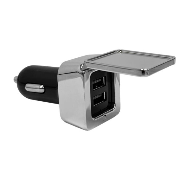 Dual Square Metal Car Charger - Image 2