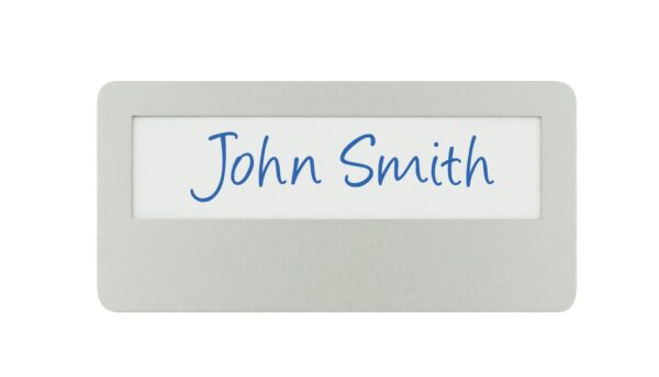 name badge Aluminium with magnet clip