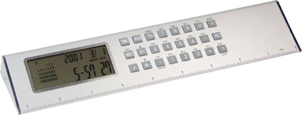 Ruler desk with digital clock