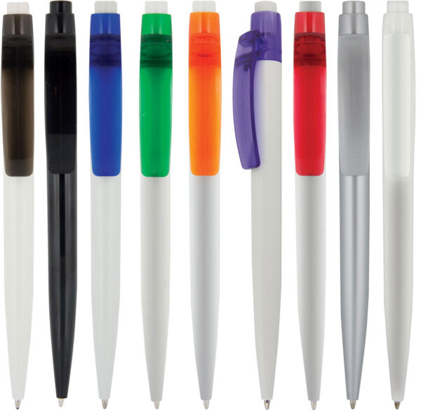 Plastic pen various clip colours Stellar