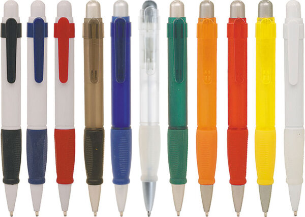 Plastic pen with translucent barrel Tri grip