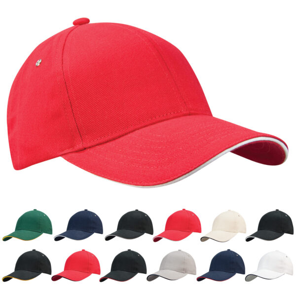 Cap heavy brushed cotton with sandwich peak Grandstand