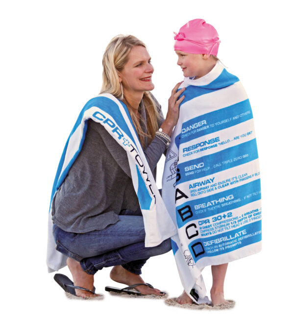 Towel with CPR instructions 1500mm x 750mm