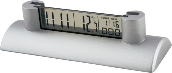 Desk  business card holder with LCD clock