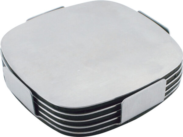 Executive stainless steel coaster set